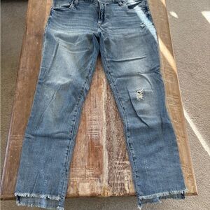 Kut from the Kloth Distressed Reese Ankle Straight Leg